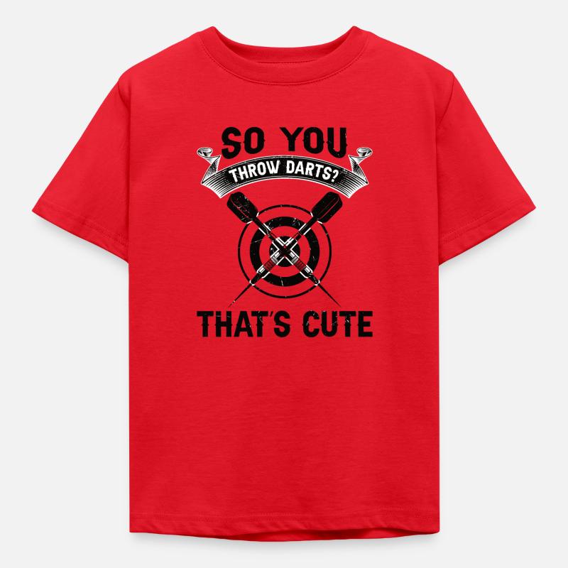 Lustiger Dart Spruch Dartscheibe Darten Geschenk - Kinder T-Shirt - Rot