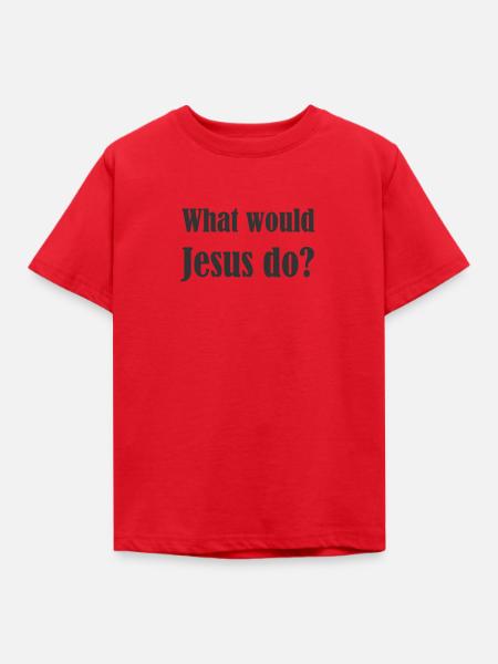 Was würde Jesus tun? - Kinder T-Shirt - Rot