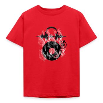 Disques vinyle écouteurs de vinyle - T-shirt Enfant - rouge - Devant - AI Model Kid Male (0cm)