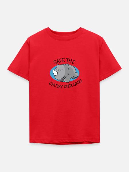 Mollige Einhorn - Kinder T-Shirt - Rot