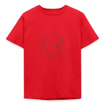 body builder - Kids' T-Shirt - red - Front - AI Model Kid Male (0cm)