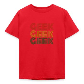 Nerd - Kinder T-Shirt - Rot - Vorne - AI Model Kid Male (0cm)