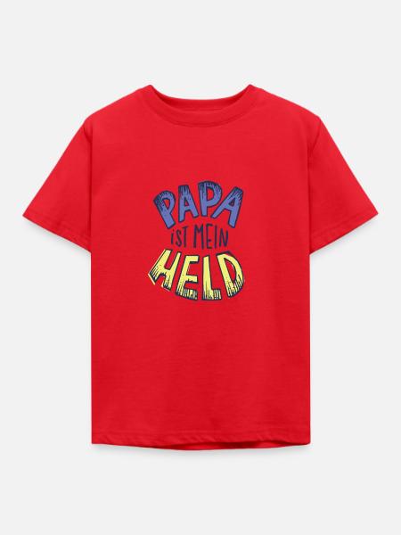 Papa ist mein Held! - Kinder T-Shirt - Rot
