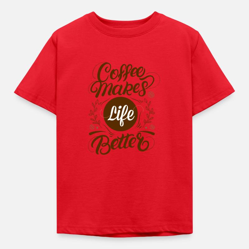 Caffee makes Kaffee - Kinder T-Shirt - Rot