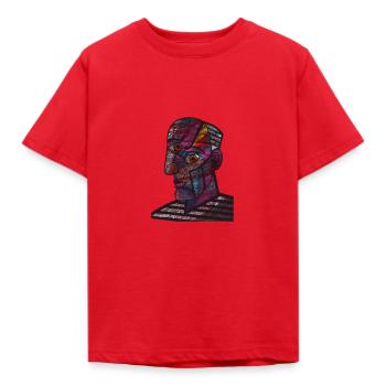 Picasso head - Kids' T-Shirt - red - Front - AI Model Kid Male (0cm)
