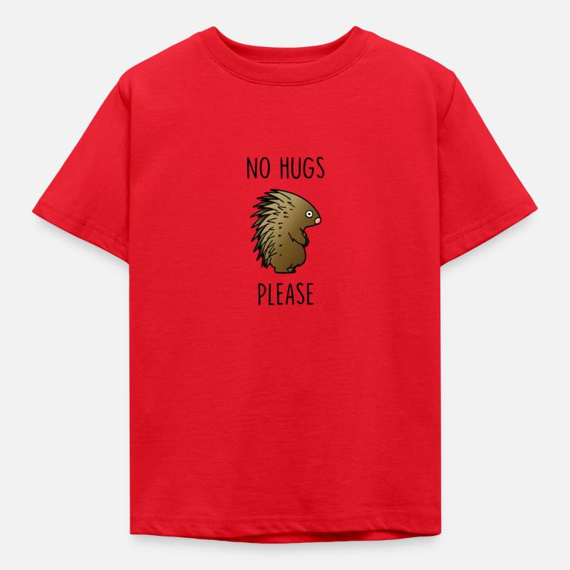 Keine Umarmungen bitte Igel - Kinder T-Shirt - Rot