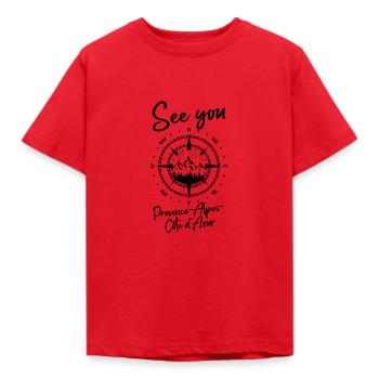 Provence-Alpes-Côte d'Azur Frankreich Ski fahren - Kinder T-Shirt - Rot - Vorne - AI Model Kid Male (0cm)