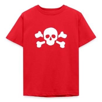 Totenkopf - Kinder T-Shirt - Rot - Vorne - AI Model Kid Male (0cm)
