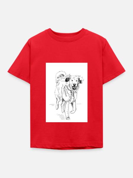 Illustration "Hund" - Kinder T-Shirt - Rot