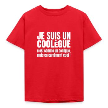 coolègue - T-shirt Enfant - rouge - Devant - AI Model Kid Male (0cm)