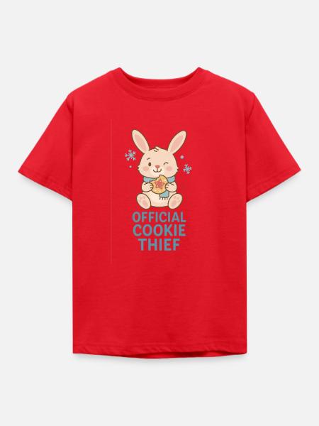 Offizieller Cookie Dieb - Weihnachtshase - Kinder T-Shirt - Rot
