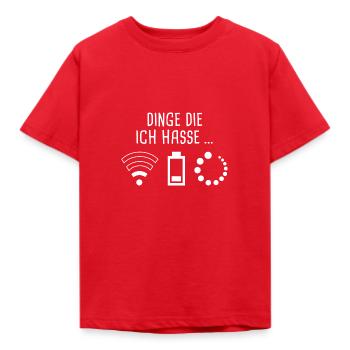 Dinge die ich hasse - kein Empfang - Kinder T-Shirt - Rot - Vorne - AI Model Kid Male (0cm)