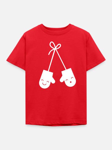 Handschuhe - Kinder T-Shirt - Rot