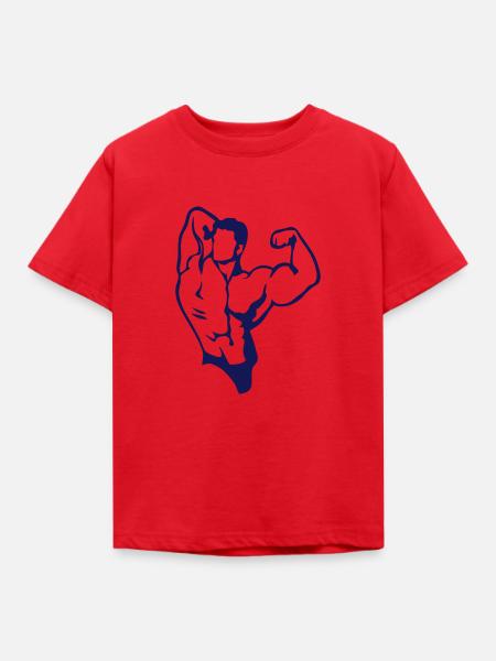 bodybuilder mann muscle musculation gain - Kinder T-Shirt - Rot