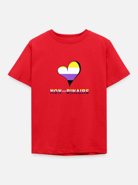 Nicht-binäres Herz - Kinder T-Shirt - Rot