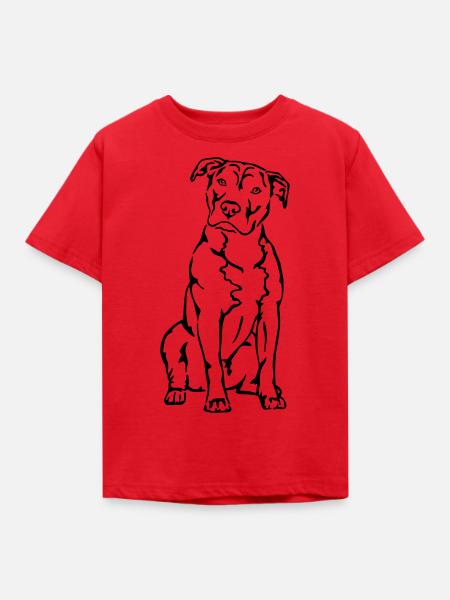 American Staffordshire Terrier - Kinder T-Shirt - Rot