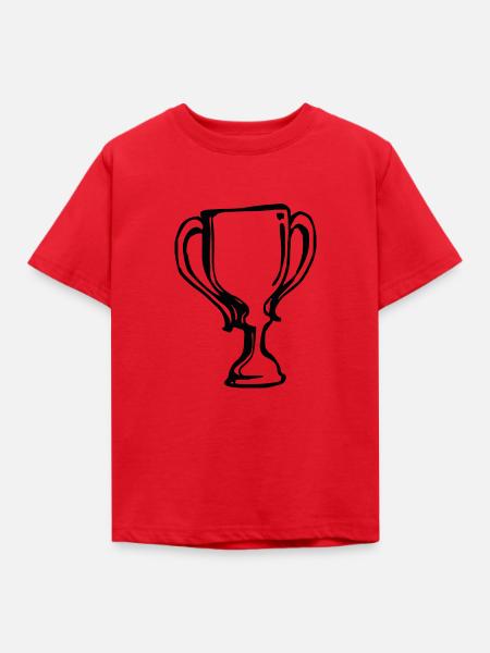 Pokal Sieger Gewinner Geschenkidee - Kinder T-Shirt - Rot