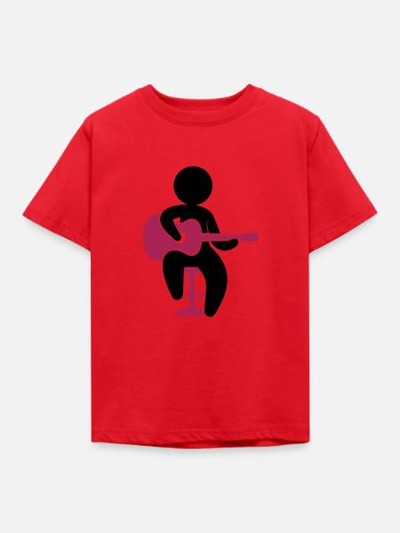 Gitarre - Kinder T-Shirt - Rot