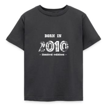 BORN IN 2010 - limited edition - Kinder T-Shirt - Dunkelgrau - Vorne - AI Model Kid Female (0cm)
