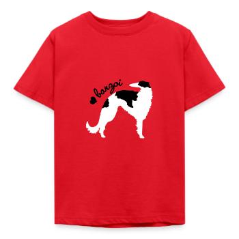 Borzoi kif2 - Kinder T-Shirt - Rot - Vorne - AI Model Kid Male (0cm)