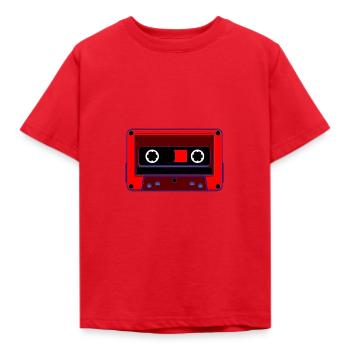 Tape, 80s, 80er - Kinder T-Shirt - Rot - Vorne - AI Model Kid Male (0cm)