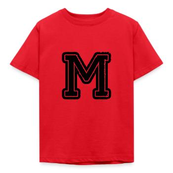 buchstabe M - Kinder T-Shirt - Rot - Vorne - AI Model Kid Male (0cm)