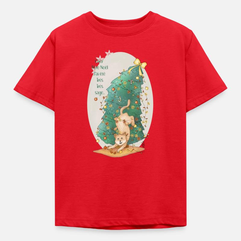 chat_sapin - Kinder T-Shirt - Rot