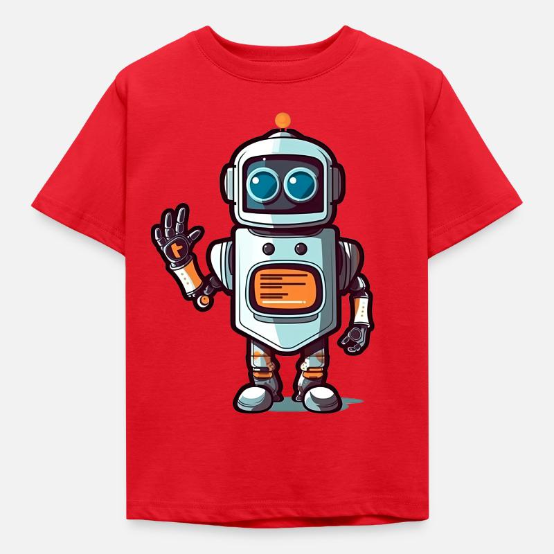 Hello little Robot - Kinder T-Shirt - Rot