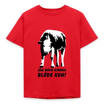 Dumme Kuh? - Kinder T-Shirt - Rot - Vorne - AI Model Kid Male (0cm)