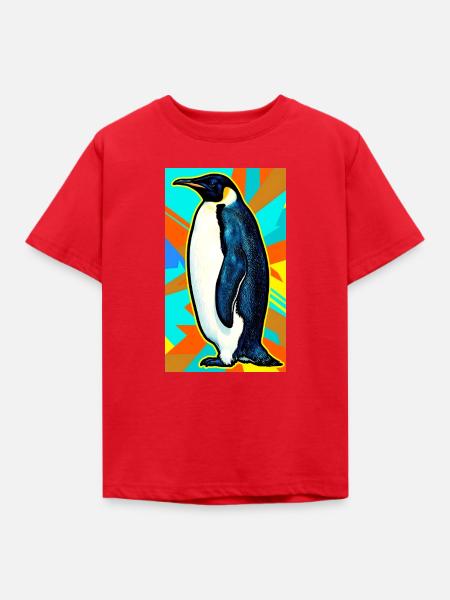Pinguin - Kinder T-Shirt - Rot