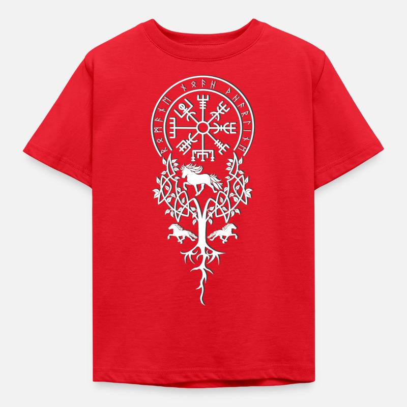 Vikings mit Tölt - Kinder T-Shirt - Rot
