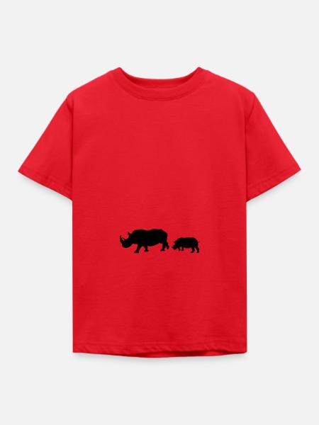 Rhinozeros - Kinder T-Shirt - Rot