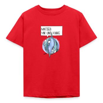 Matjes Yin Und Yang - Kinder T-Shirt - Rot - Vorne - AI Model Kid Male (0cm)