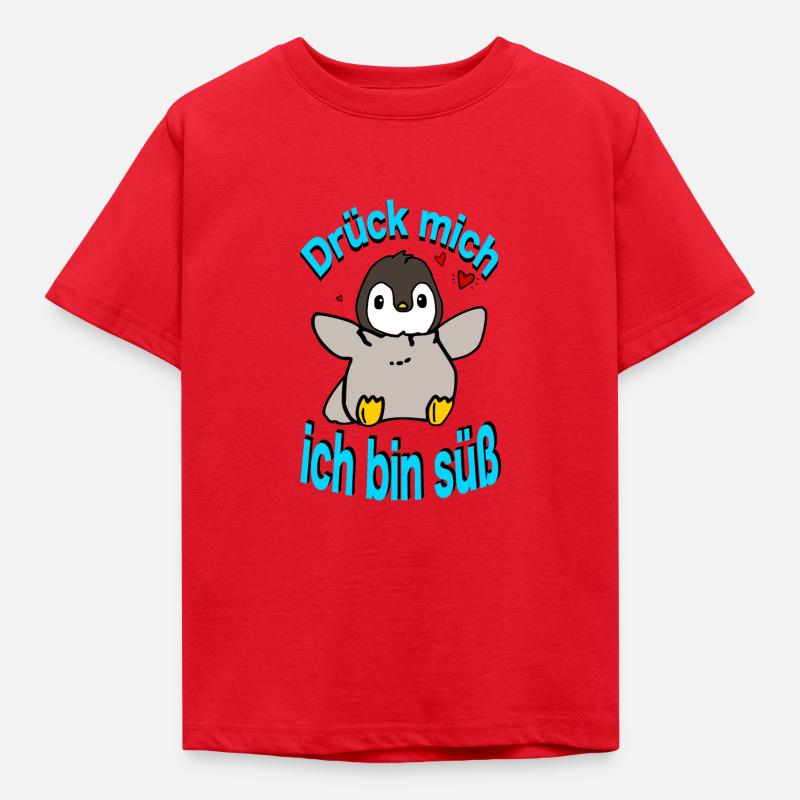 Penguin Push Me - Kids' T-Shirt - red