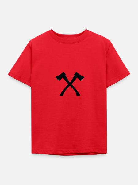 Axt gekreuzt - Kinder T-Shirt - Rot