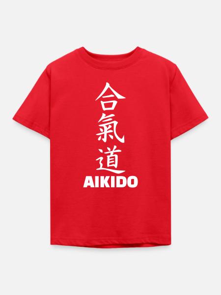 Aikido - Kinder T-Shirt - Rot