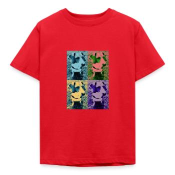 Pop Art Dog - Kids' T-Shirt - red - Front - AI Model Kid Male (0cm)