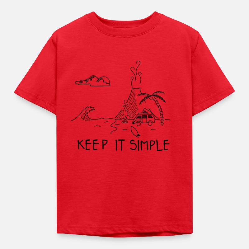 Keep it simple surfing - Kids' T-Shirt - red