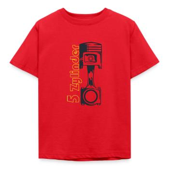 5 Zylinder - Kinder T-Shirt - Rot - Vorne - AI Model Kid Male (0cm)
