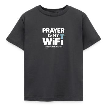 Prayer Is My Wi-Fi Always Connected - Kids' T-Shirt - dark grey - Front - AI Model Kid Female (0cm)