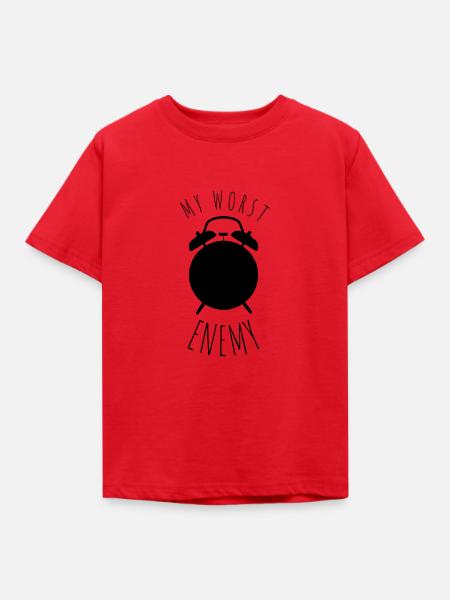 Morgenmuffel Wecker - Kinder T-Shirt - Rot