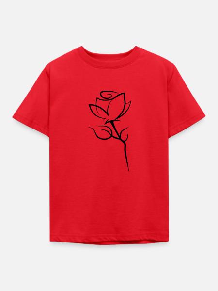 Blume Rose - Kinder T-Shirt - Rot