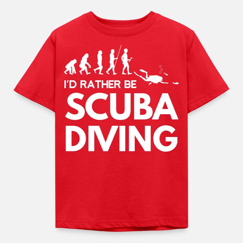 Diving - Diver - Scuba Diving - Evolution - Kids' T-Shirt - red