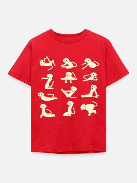 Dogs doing Yoga - Kinder T-Shirt - Rot