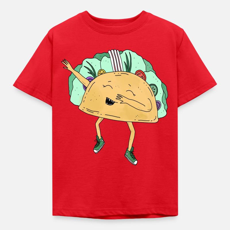 Dabbing Tacoo Tiere dab Bewegung Move Essen - Kinder T-Shirt - Rot