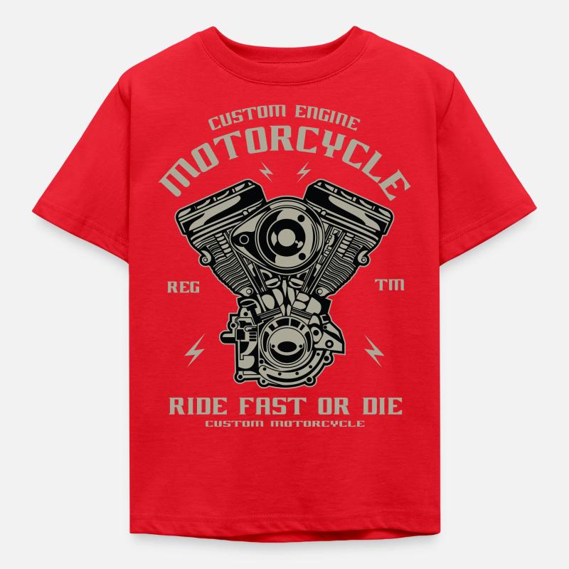 Conversion de moteur de moto Chopper Custom Engine - T-shirt Enfant - rouge