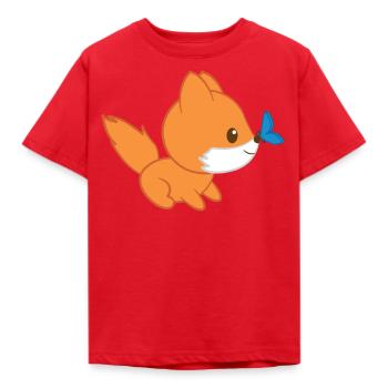 Fuchs - Füchsin - Fuchsliebhaber - Fuchsbaby - Kinder T-Shirt - Rot - Vorne - AI Model Kid Male (0cm)
