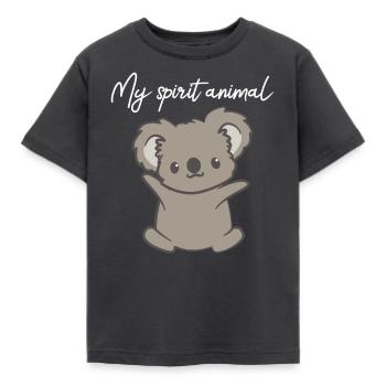 Koala - Koalas - Koala T-Shirt - Spirit Animal - Kinder T-Shirt - Dunkelgrau - Vorne - AI Model Kid Female (0cm)