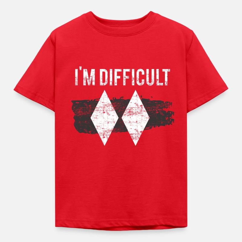 I am difficult skiing - Kids' T-Shirt - red