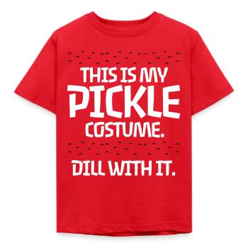 Costume De Concombre - Costume De Carnaval De Concombre Halloween - T-shirt Enfant - rouge - Devant - AI Model Kid Male (0cm)